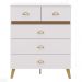 Comoda 5 Gavetas 91 cm Pes Retro IBI 20030 Branco Camarim VLR