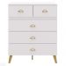 Comoda 5 Gavetas 91 cm Pes Retro IBI 20030 Branco Camarim VLR