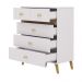 Comoda 5 Gavetas 91 cm Pes Retro IBI 20030 Branco Camarim VLR
