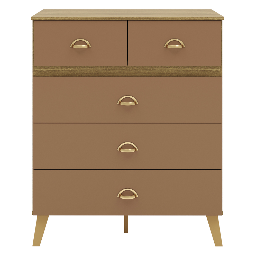 Comoda 5 Gavetas 91 cm Pes Retro IBI 20030 Nature Camarim VLR