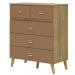 Comoda 5 Gavetas 91 cm Pes Retro IBI 20030 Nature Camarim VLR