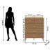 Comoda 5 Gavetas 91 cm Pes Retro IBI 20030 Nature Camarim VLR