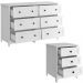 Comoda 6 Gavetas E 02 Mesas de Cabeceira 3 Gavetas Branco Dtall