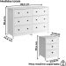 Comoda 6 Gavetas E 02 Mesas de Cabeceira 3 Gavetas Branco Dtall