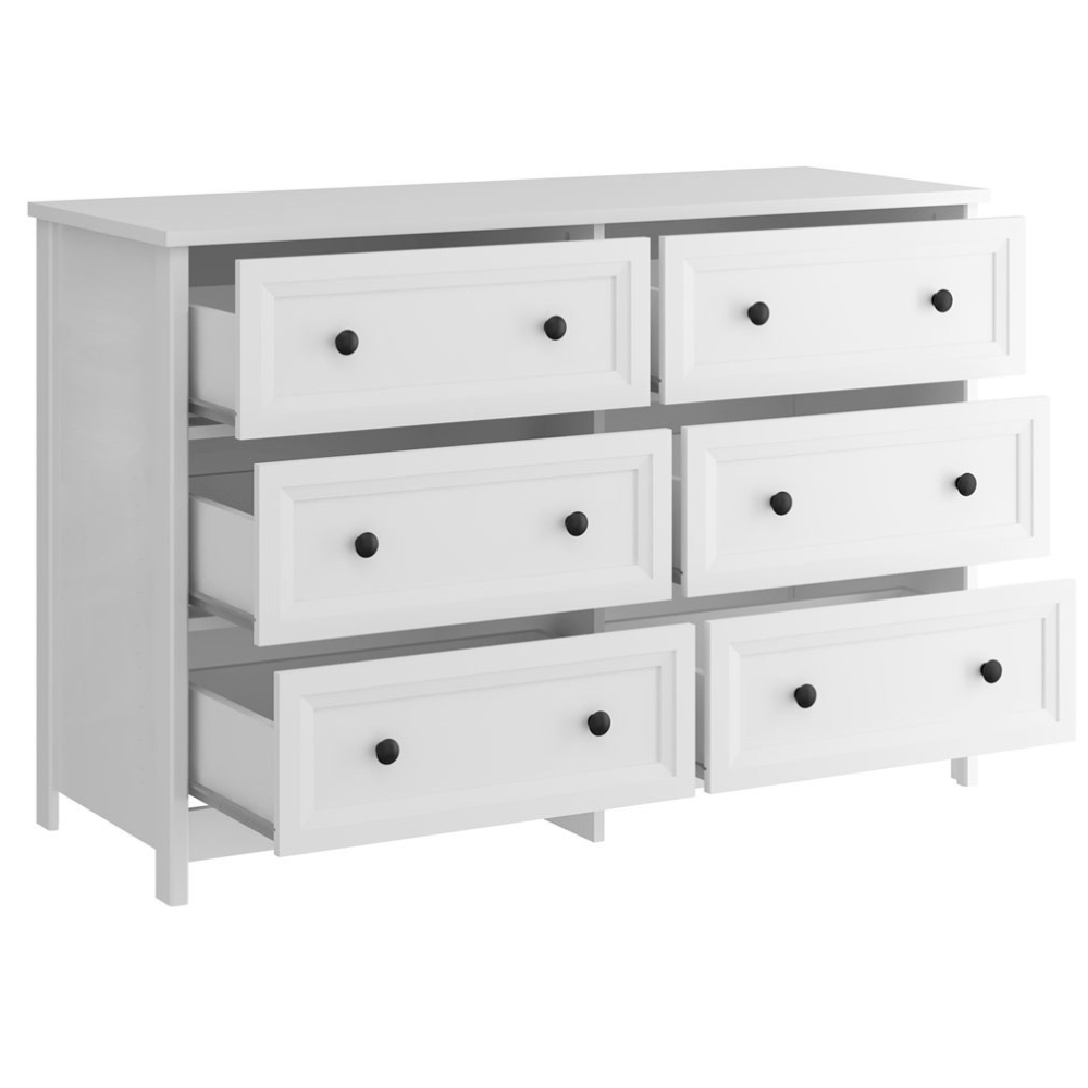 Comoda 6 Gavetas E 02 Mesas de Cabeceira 3 Gavetas Branco Dtall
