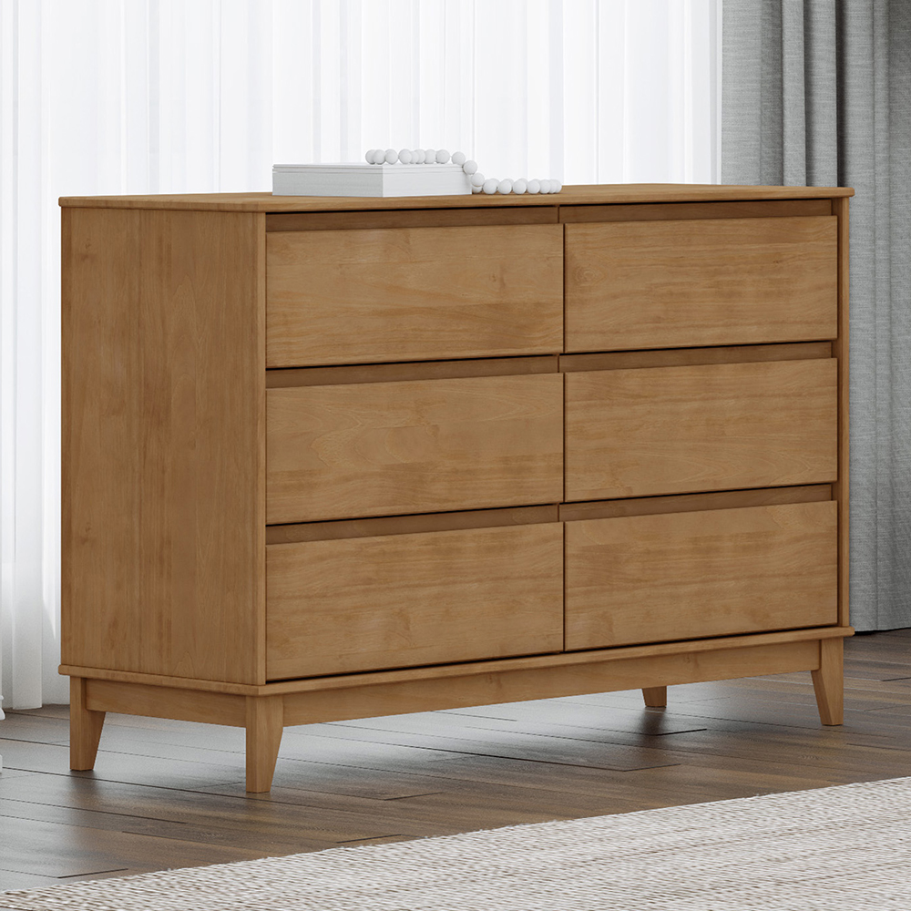 Comoda 6 Gavetas MDF 125 cm 2815 Freijo Milani Store
