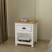 Comoda 7 Gav e 02 Mesas de Cabeceira Madeira Maciça Branco Freijo Milani Store