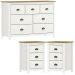 Comoda 7 Gv 02 Mesas de Cabeceira 3 Gv Madeira Maciça Branco Freijo Milani Store