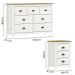 Comoda 7 Gv 02 Mesas de Cabeceira 3 Gv Madeira Maciça Branco Freijo Milani Store