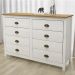 Comoda 8 Gavetas Madeira Maciça 125 cm 9102 Branco Freijo Milani Store