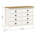 Comoda 8 Gavetas Madeira Maciça 125 cm 9102 Branco Freijo Milani Store