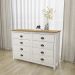 Comoda 8 Gavetas Madeira Maciça 125 cm 9102 Branco Freijo Milani Store