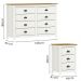 Comoda 8 Gv 02 Mesas de Cabeceira 3 Gv Madeira Maciça Branco Freijo Milani Store