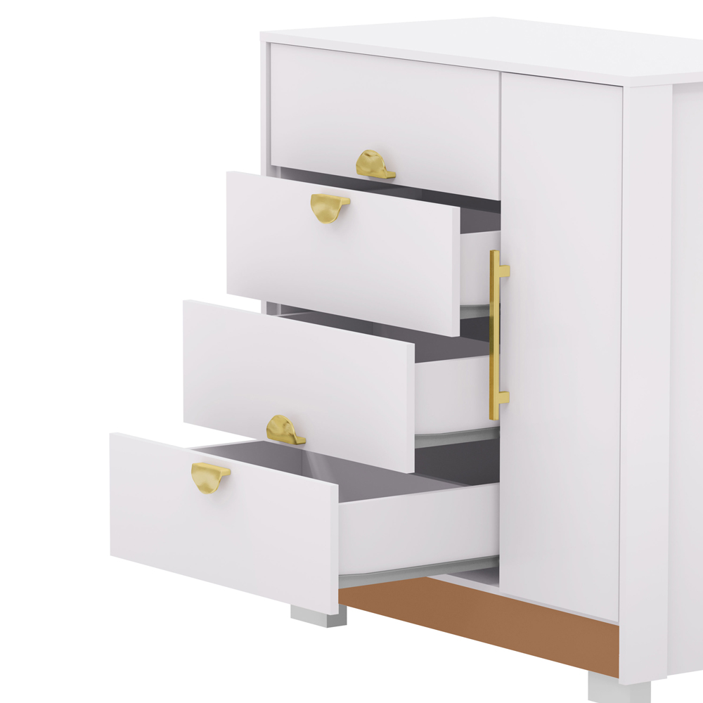 Comoda Com Espelho 4 Gavetas 1P 93 cm BEL Branco Camarim VLR