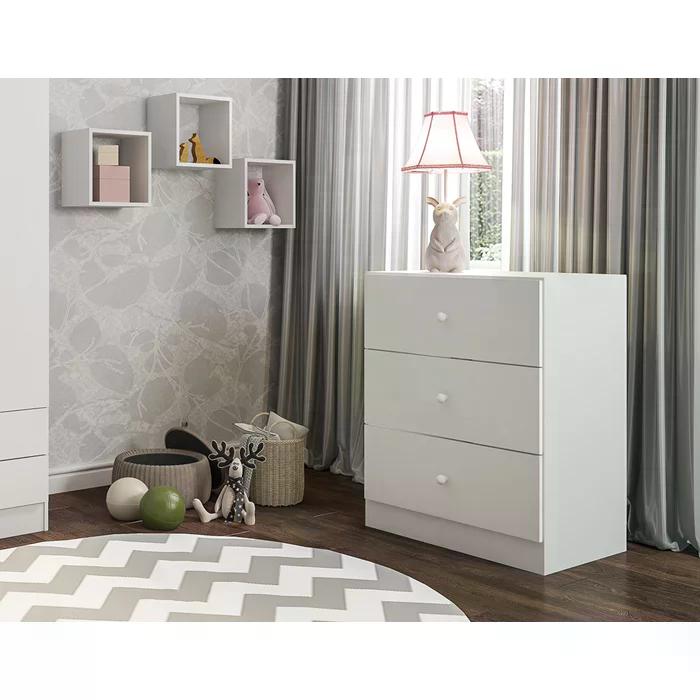 Comoda Infantil 03 Gavetas Louise Branco REAJL Moveis