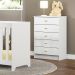 Comoda Infantil Para Quarto 5 Gavetas 60X91X38 cm BB120 Branco Dtall