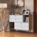 Comoda Multiuso 04 Gavetas 02 Nichos 110cm Branco Mel PRODDY