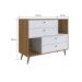 Comoda Multiuso 04 Gavetas 02 Nichos 110cm Branco Mel PRODDY