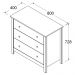 Comoda Para Quarto 3 Gavetas 76 cm DM219 Branco Dtall