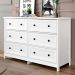 Comoda Para Quarto 6 Gavetas 120 cm DM217 Branco Dtall