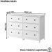 Comoda Para Quarto 6 Gavetas 120 cm DM217 Branco Dtall