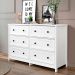 Comoda Para Quarto 6 Gavetas 120 cm DM217 Branco Dtall