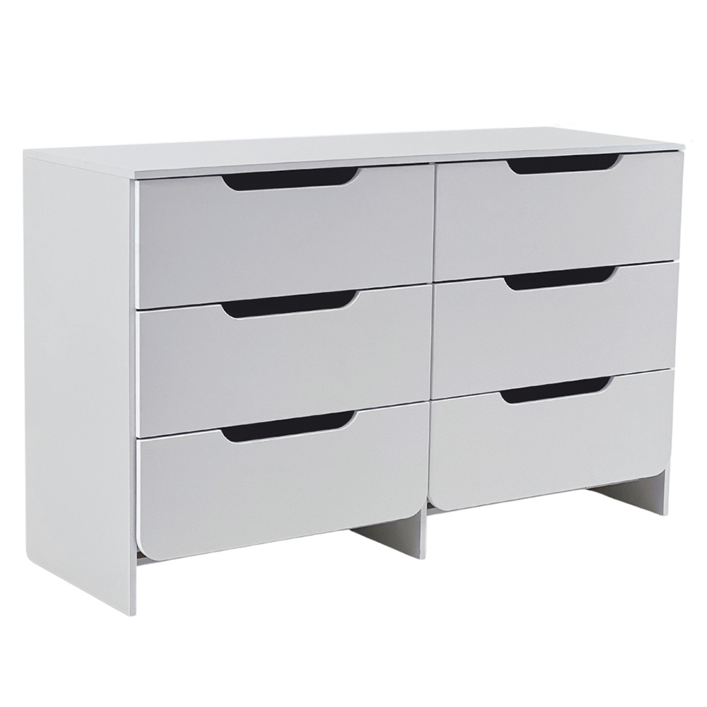 Comoda Para Quarto 6 Gavetas 132 cm DM244 Branco Dtall