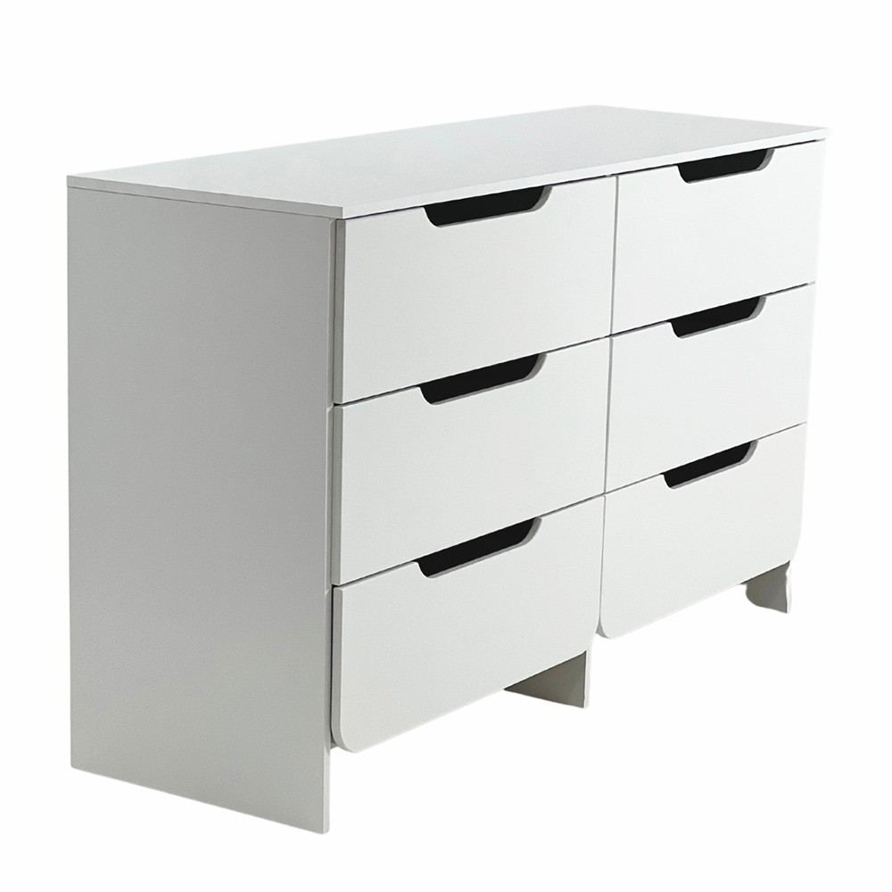 Comoda Para Quarto 6 Gavetas 132 cm DM244 Branco Dtall