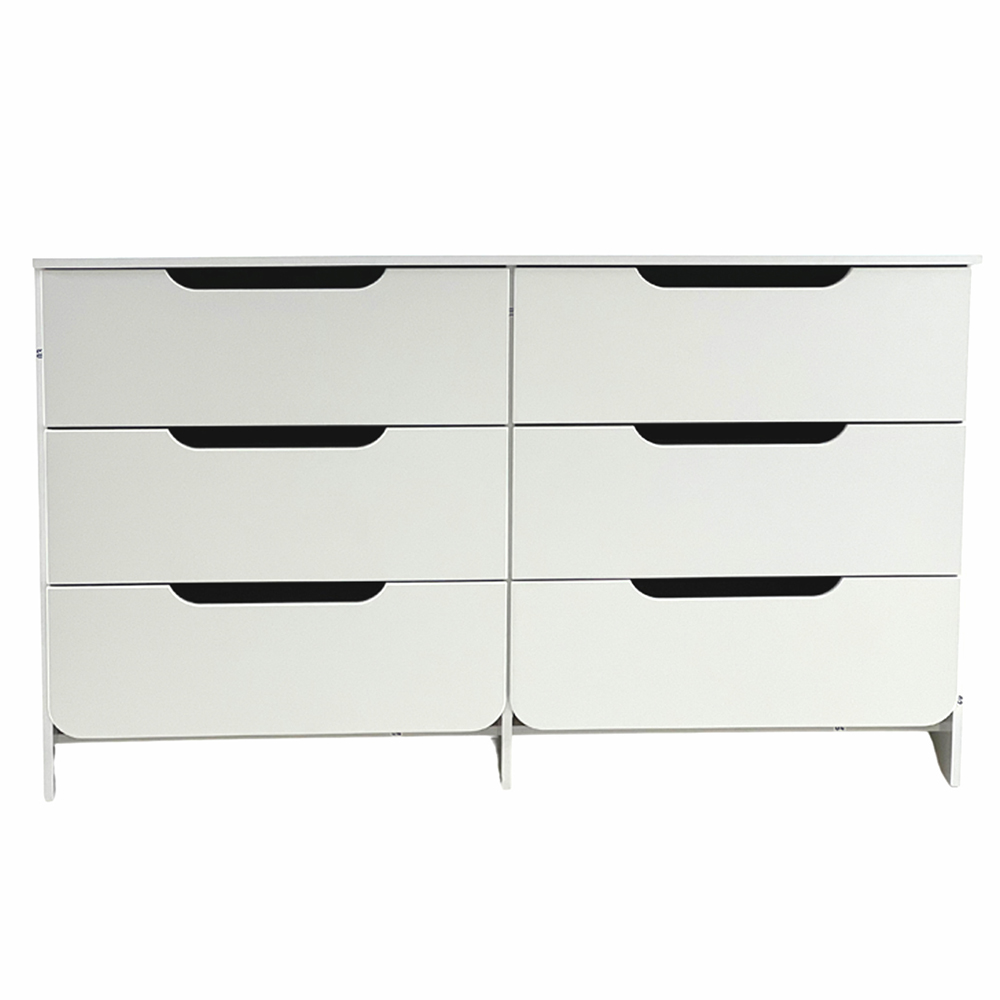 Comoda Para Quarto 6 Gavetas 132 cm DM244 Branco Dtall