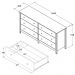 Comoda Para Quarto 6 Gavetas 146 cm DM221 Branco Dtall