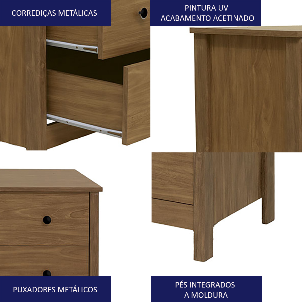 Comoda Para Quarto 6 Gavetas 146 cm DM221 Diamond Dtall