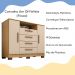 Comoda Rack 2P 4G Madri 121 cm Carvalho Am Off White INCP