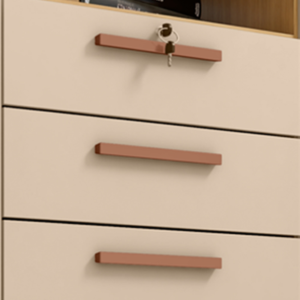 Comoda Rack 2P 4G Madri 121 cm Carvalho Am Off White INCP