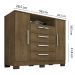 Comoda Rack 2P 4G Madri 121 cm Malbec INCP