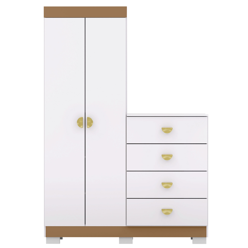 Comoda Roupeiro 120 cm 2 Portas CRIS 20034 Branco Camarim VLR