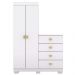 Comoda Roupeiro 120 cm 2 Portas CRIS 20034 Branco Camarim VLR