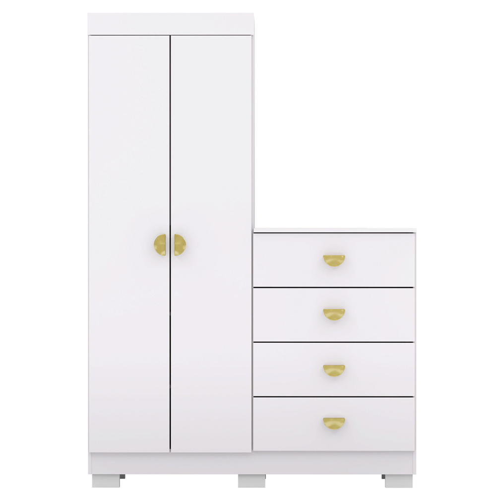 Comoda Roupeiro 120 cm 2 Portas CRIS 20034 Branco Camarim VLR