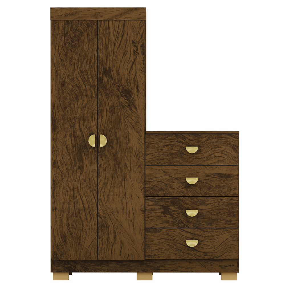 Comoda Roupeiro 120 cm 2 Portas CRIS 20034 Imbuia VLR