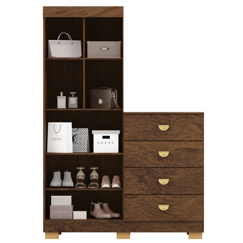 Comoda Roupeiro 120 cm 2 Portas CRIS 20034 Imbuia VLR