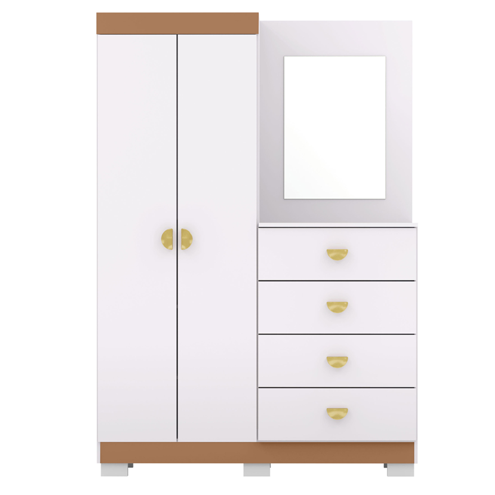 Comoda Roupeiro Espelho 120 cm 2 Portas 20034 Branco Camarim VLR