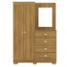 Comoda Roupeiro Espelho 120 cm 2 Portas 20034 Nature VLR