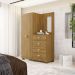 Comoda Roupeiro Espelho 120 cm 2 Portas 20034 Nature VLR