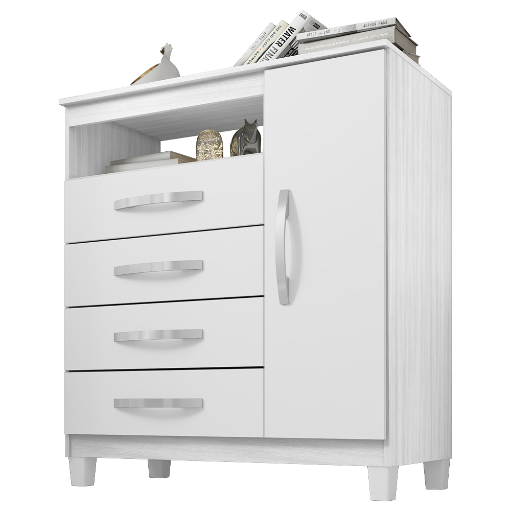 Comoda Sapateira 1P 4G 84 cm Moden 2258 Branco Flex INCP