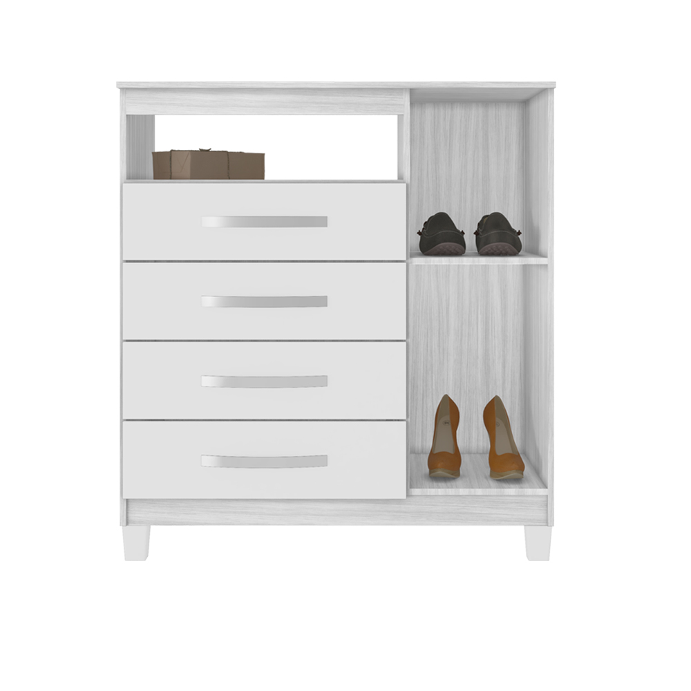 Comoda Sapateira 1P 4G 84 cm Moden 2258 Branco Flex INCP