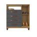 Comoda Sapateira 1P 4G 84 cm Moden 2258 Carvalho Am Grafite INCP