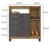 Comoda Sapateira 1P 4G 84 cm Moden 2258 Carvalho Am Grafite INCP