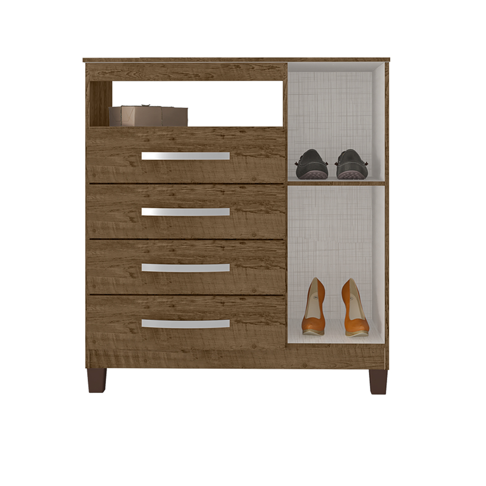 Comoda Sapateira 1P 4G 84 cm Moden 2258 Malbec INCP