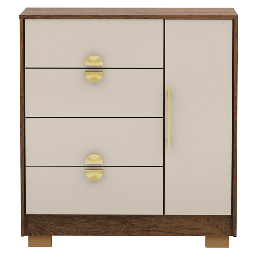 Comoda Sapateira 4 Gavetas 1P 93 cm 20033 Imbuia Fendi VLR
