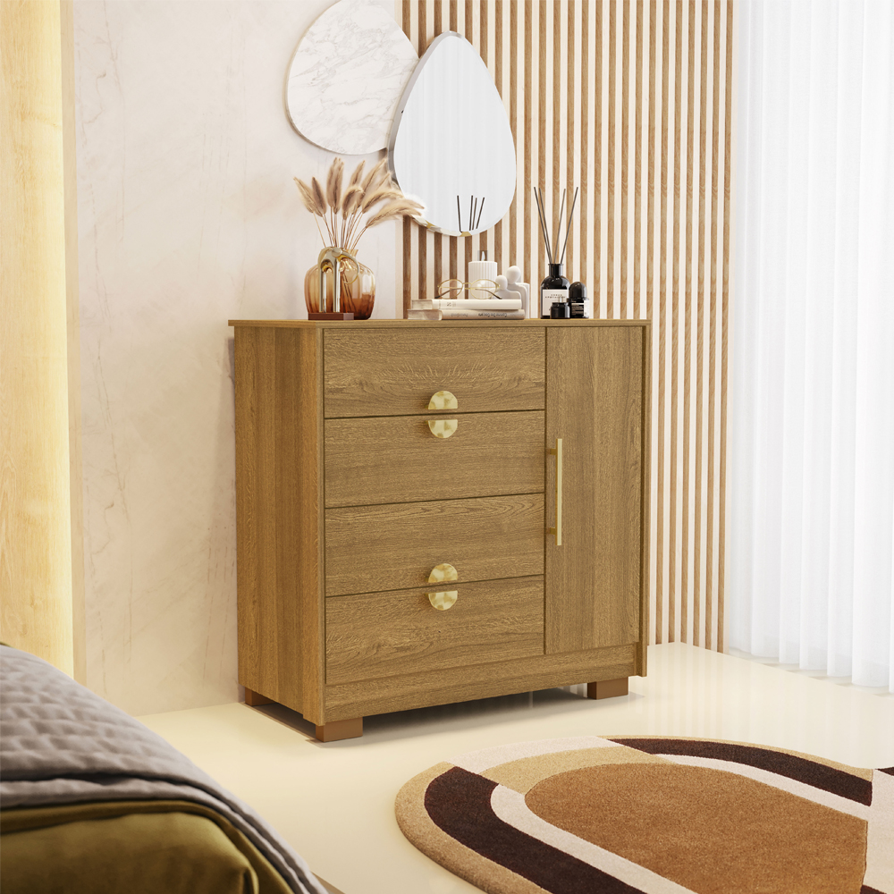 Comoda Sapateira 4 Gavetas 1P 93 cm 20033 Nature VLR