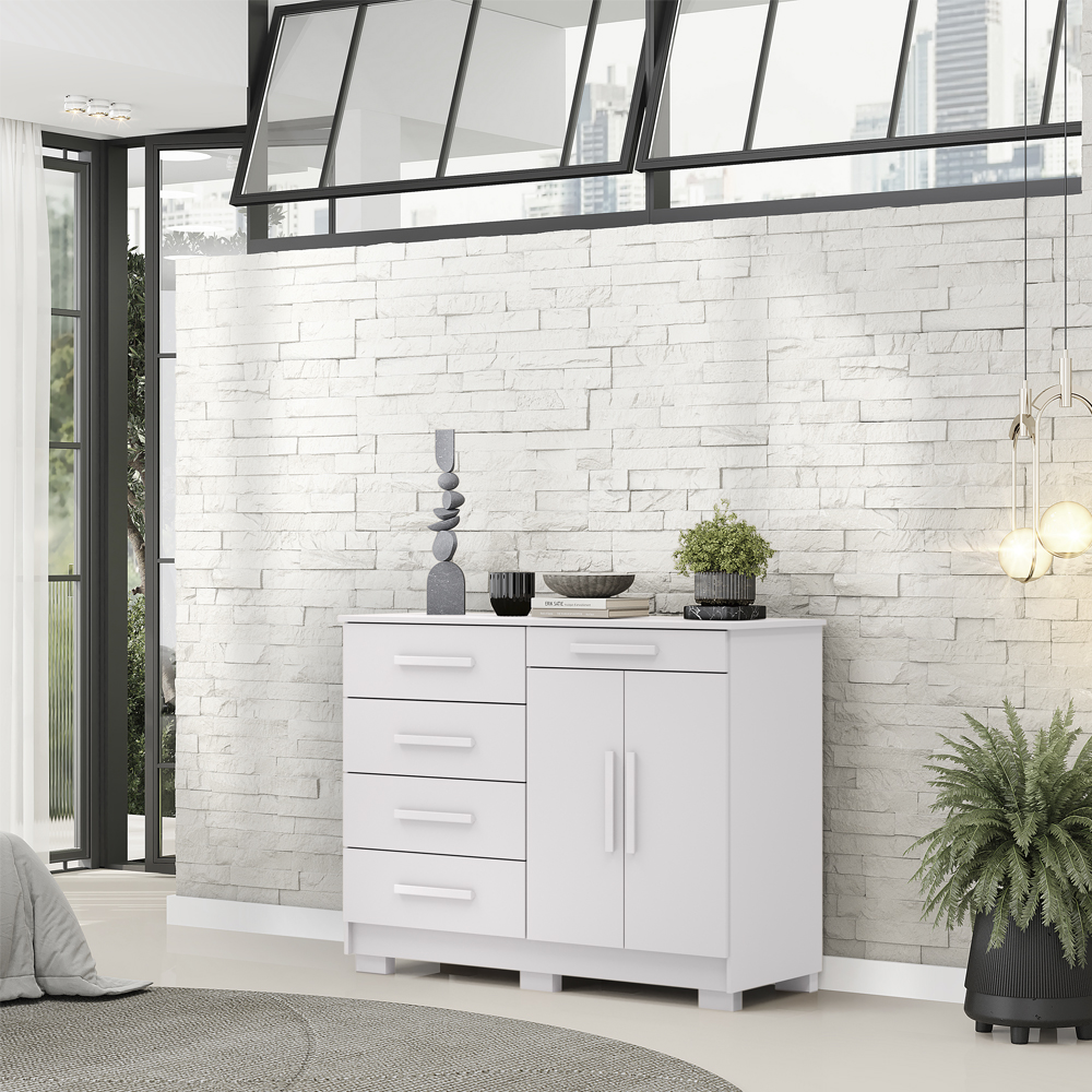 Comoda Sapateira 5G 2P 122 cm SIRI 20019 Branco VLR